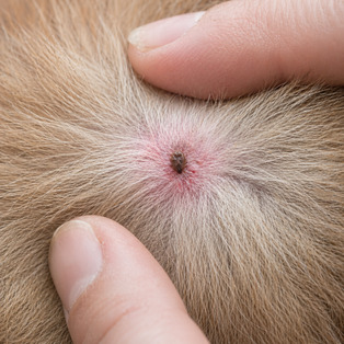 Biss Hirschlausfliege Hund
